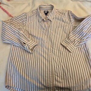 Lands' End women's oxford shirt, striped, size xl
